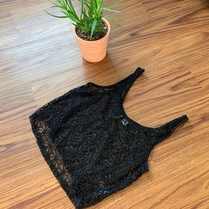 H&M Crochet Black Crop Top Size Medium